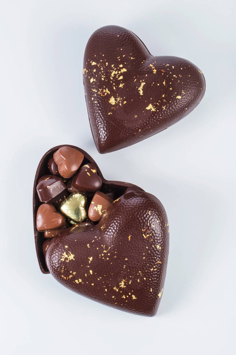 Des cœurs en chocolat Palet Or chez votre chocolatier Bernachon