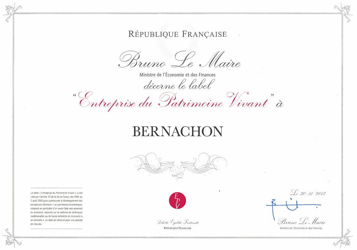Label EPV Bernachon Paris 